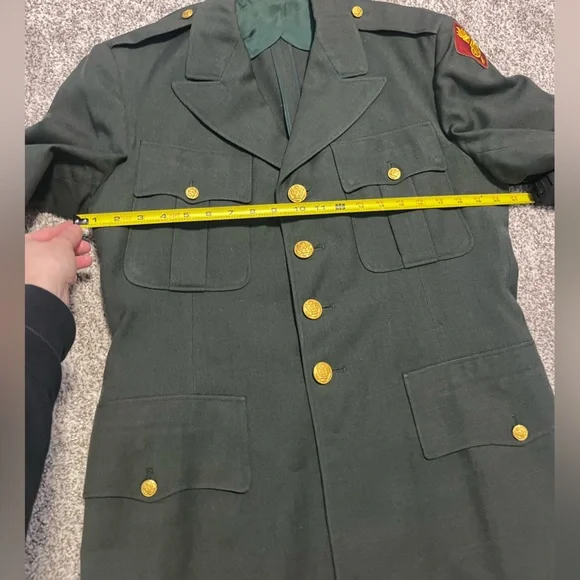 1956 U.S. Army Transportation Corps Wool Serge Coat Vintage Military Jacket 41R